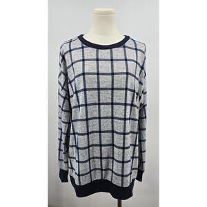 Staccato 
Navy and Grey Plaid Sweater